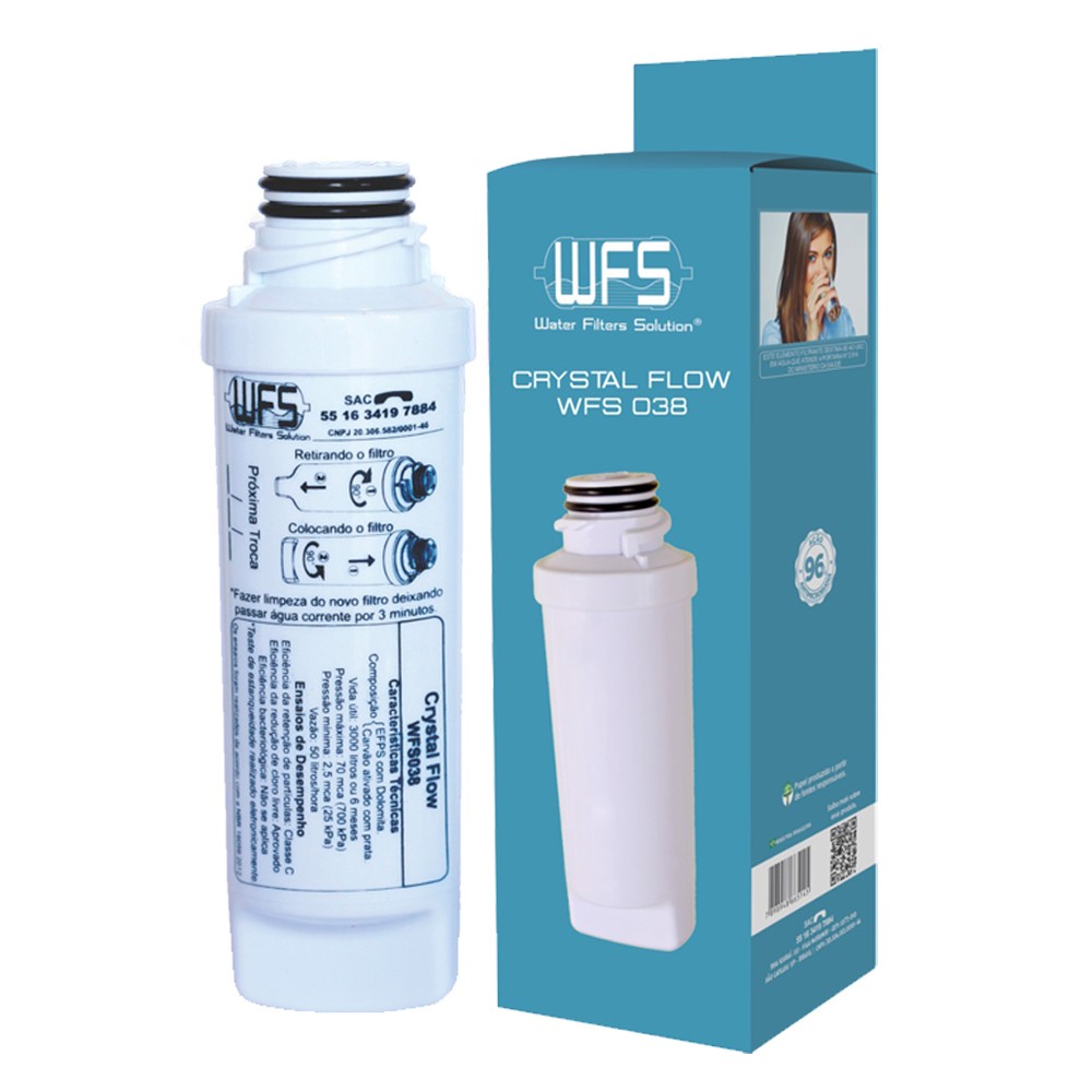 Refil / Filtro Para Purificador de água Crystal Flow WFS 038