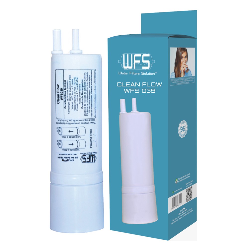 Refil / Filtro Para Purificador de água Clean Flow WFS 039