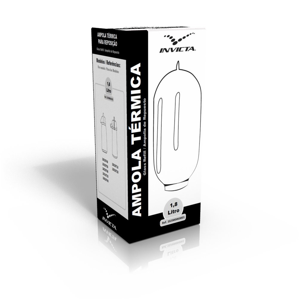 Ampola de Vidro 1,8 Litros 125 mm para Garrafa Térmica - Invicta