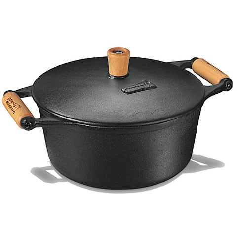 Caçarola de Ferro com Alça de Madeira e Tampa de Ferro 6L - Fumil