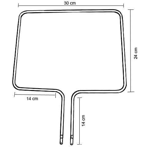 Resistência para Forno 750W 110V Modelo Quadrada Menor Volts
