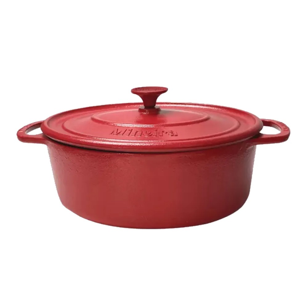 Caçarola Oval de Ferro Fundido Vermelha 3,5 Litros - Fumil