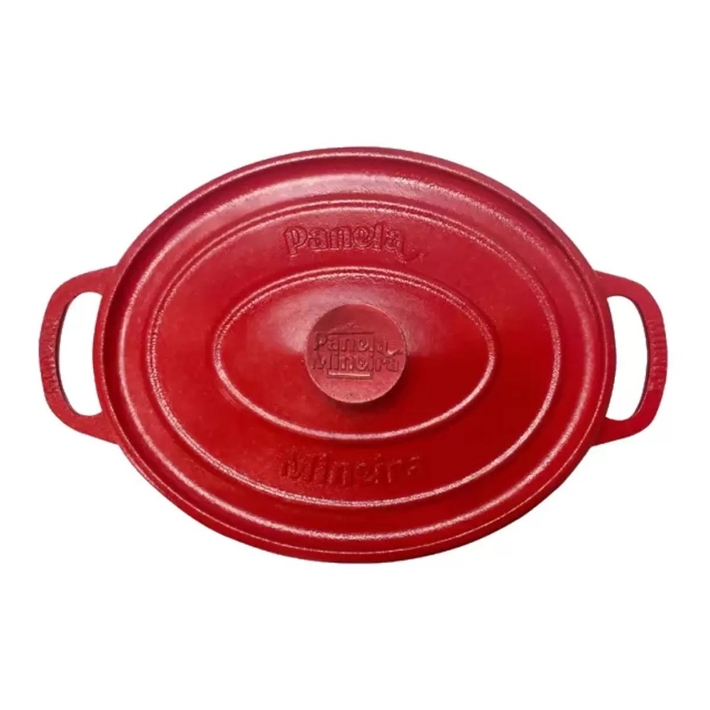Caçarola Oval de Ferro Fundido Vermelha 3,5 Litros - Fumil