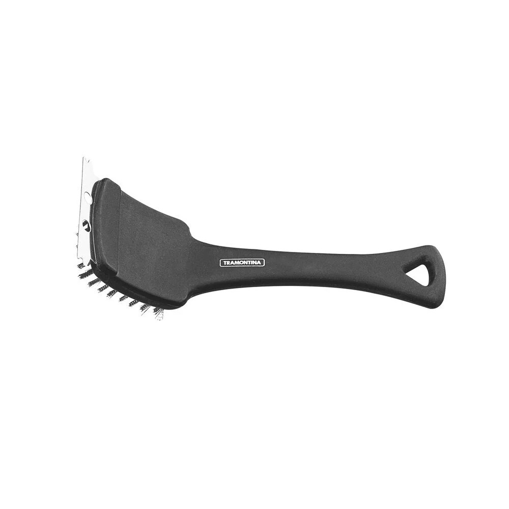 Escova Churrasco cerdas em aço inox e cabo de polipropileno - Tramontina