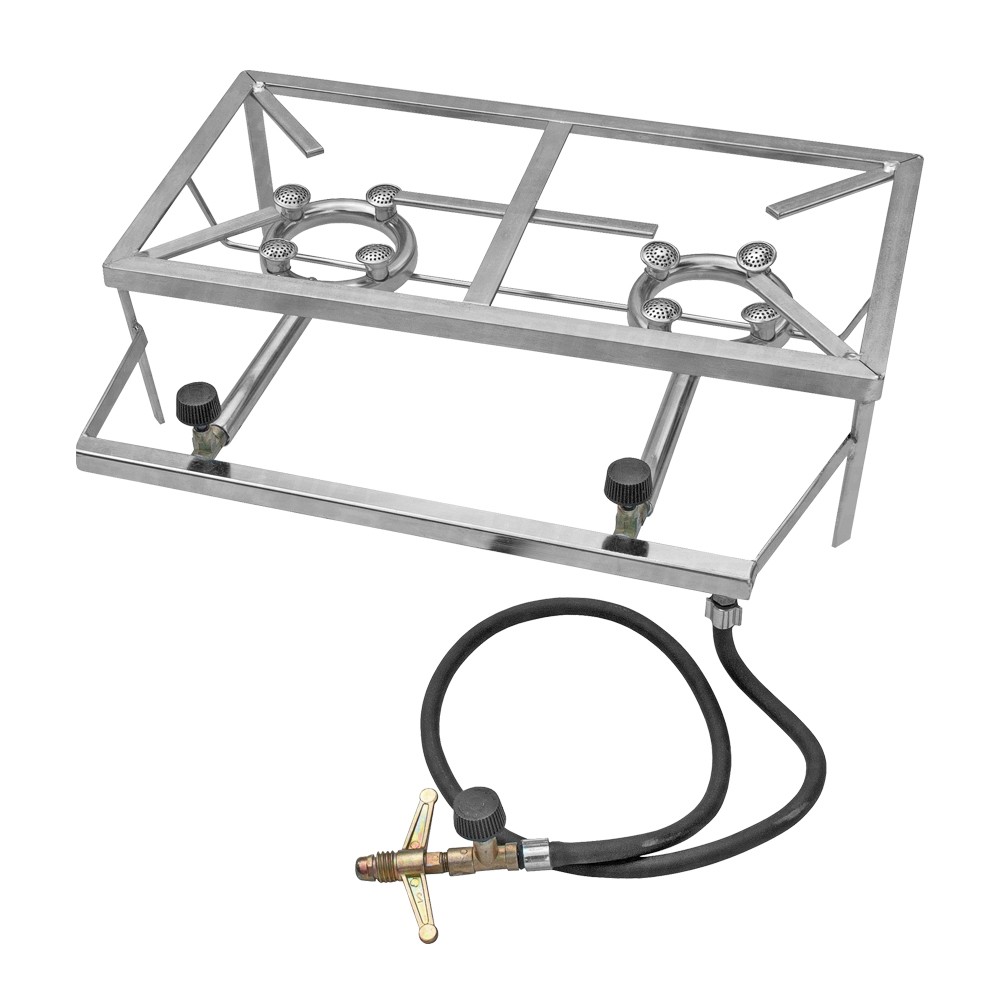 Fogareiro Papaléguas Quadrado 2 Bocas 23x44 Zincado Linha Leve