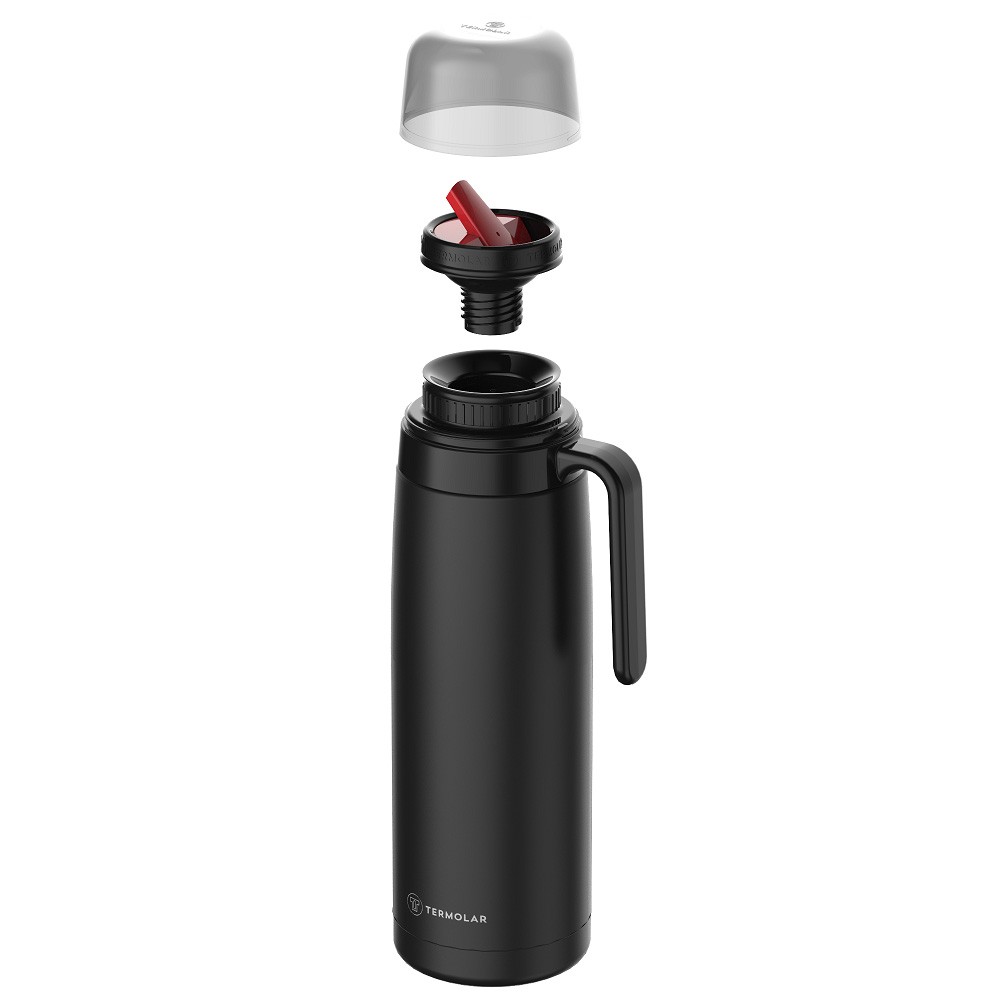 Garrafa Térmica Inox R-Evolution Preto Hub 1 Litro - Termolar