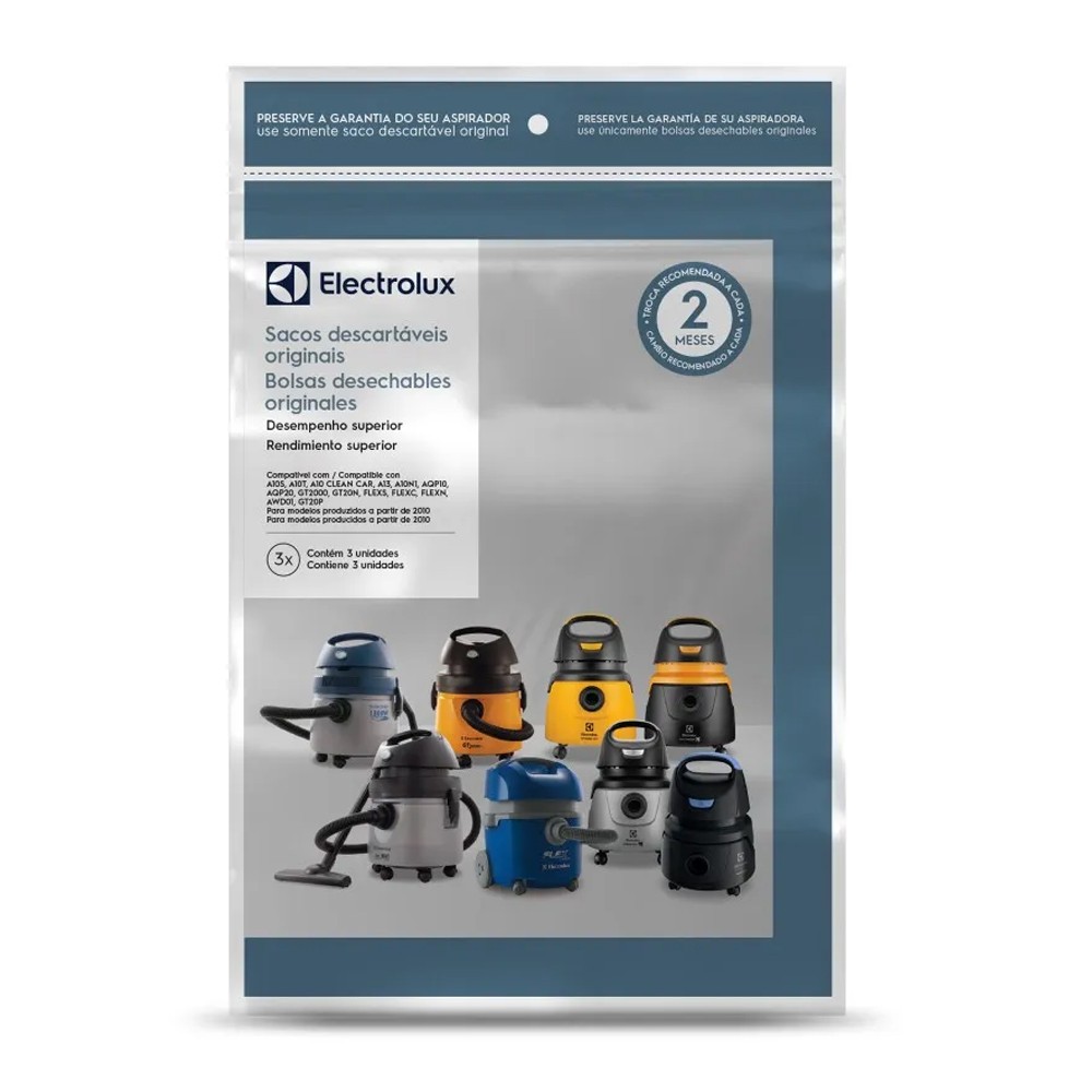 Saco Descartável para Aspirador de Pó  A10/ A10T/ A13/ A10 Smart /Gt 2000 - Electrolux