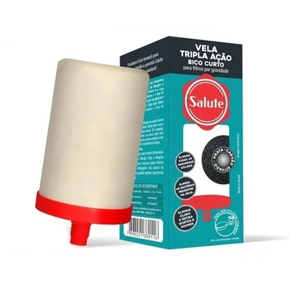 Vela Tripla Ação Bico Curto - Salute