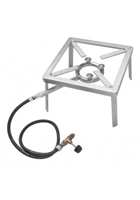 Fogareiro Quadrado 1 Boca 4 Caulins Cromado 24x24 - Papaléguas