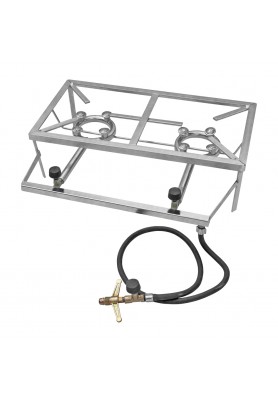 Fogareiro Papaléguas Quadrado 2 Bocas 23x44 Zincado Linha Leve